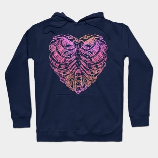 Skeleton ribs heart Hoodie